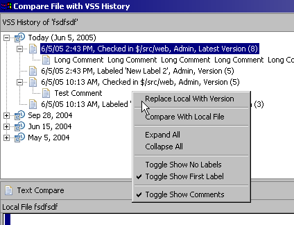 VSS Plugin version 1.6.2 for Eclipse 3.3